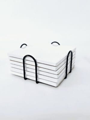 Sublimation Blanks : Round & Square Ceramic Coasters With Metal Holder (TTX)