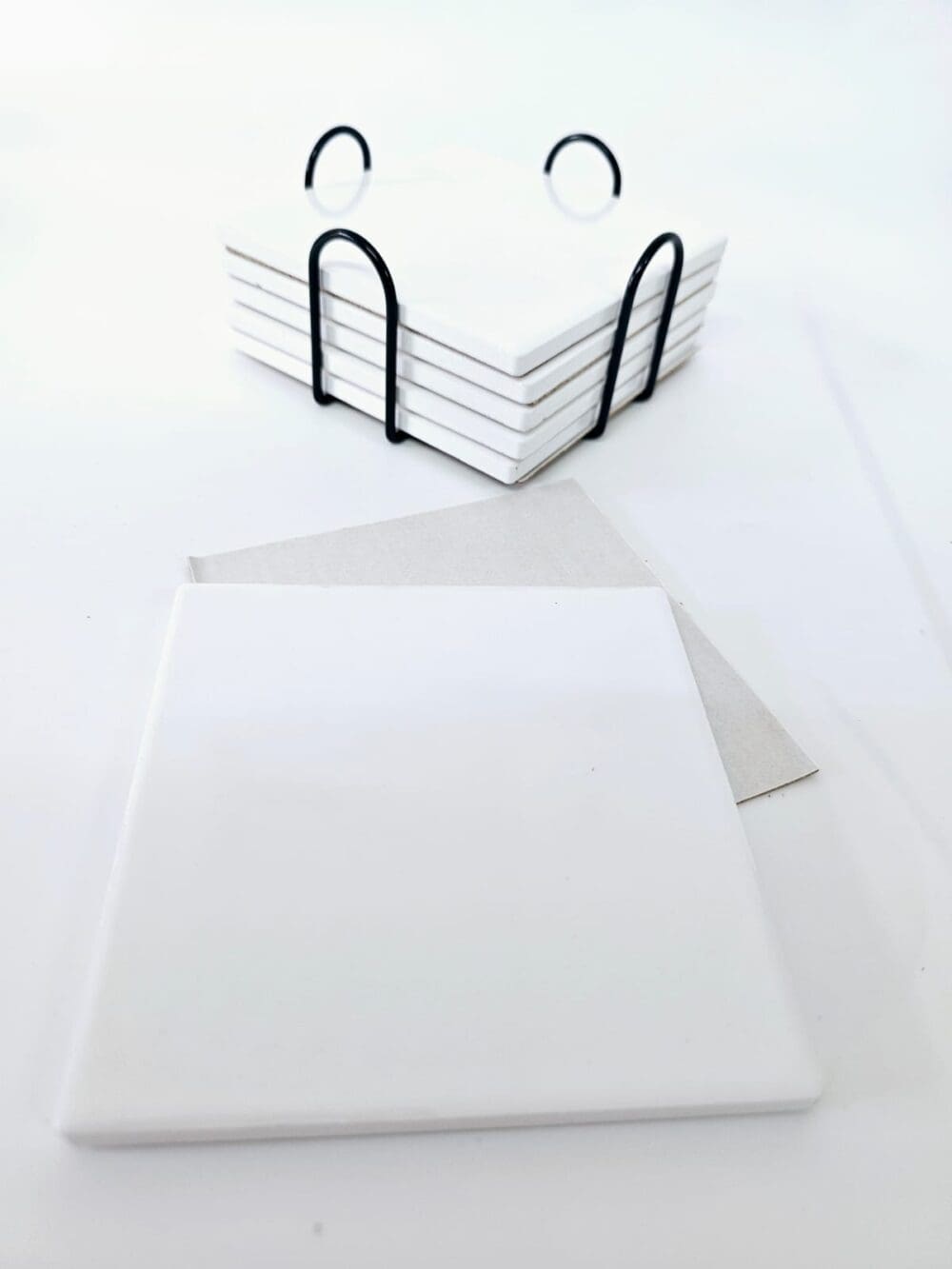 Sublimation Blanks : Round & Square Ceramic Coasters With Metal Holder (TTX)