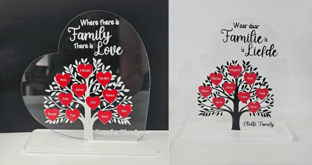 UV DTF Direct Print : Heart Family Tree, Where there is Family there is love