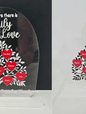 FamilyTreeBlackWhite UV DTF Direct Print : Heart Family Tree, Where there is Family there is love