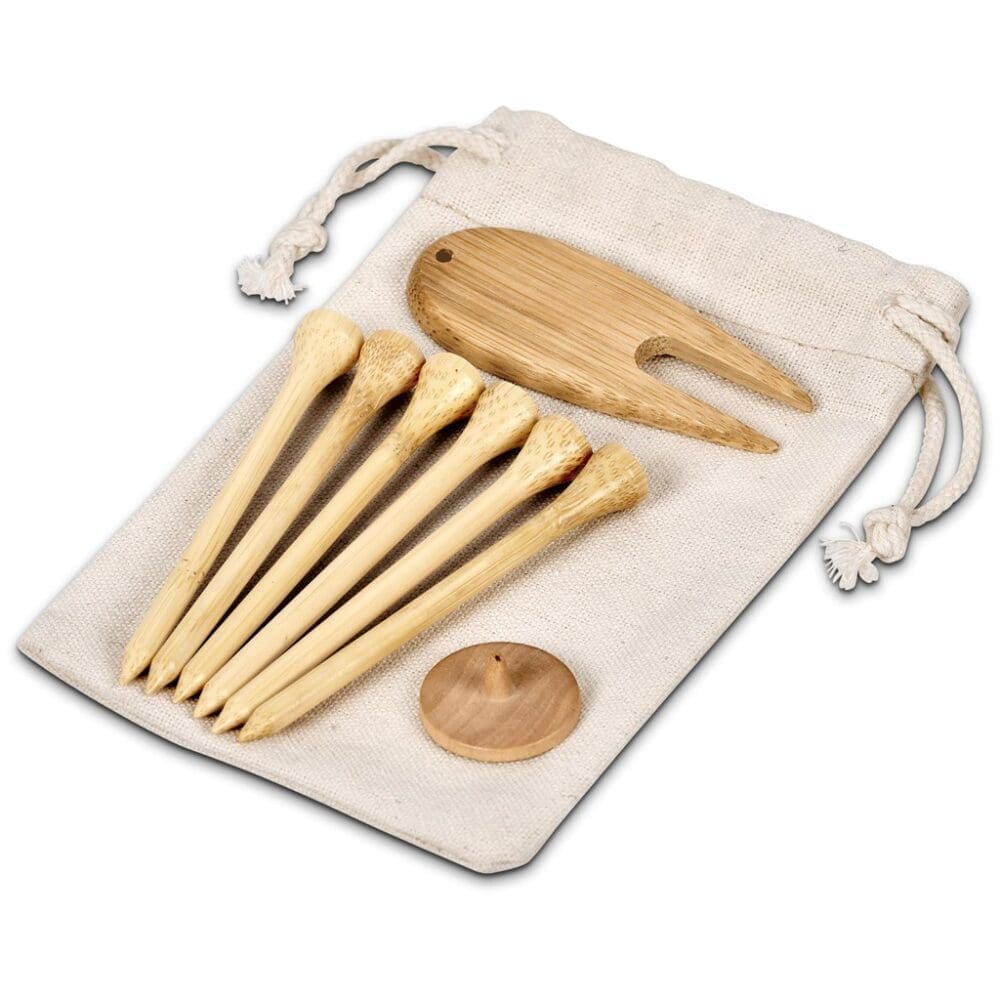 Novelty Okiyo Nikko Bamboo Golf Accessories Set on top of bag Novelty : Okiyo Nikko Bamboo Golf Accessories Set (GF-OK-934-B)