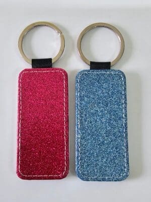 Sublimation Blanks : Glitter PU Leather keychains (TTX)