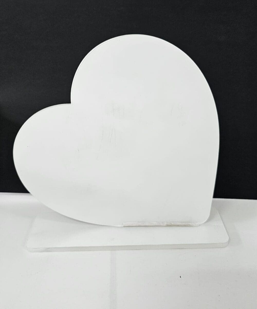 Laser Sublimation Blanks : 3mm Side Heart Clear Shape Acrylic with lip & 5mm Clear Stand