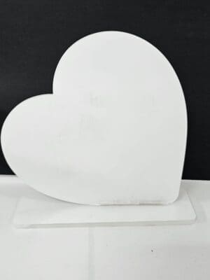 Laser Sublimation Blanks : 3mm Side Heart Clear Shape Acrylic with lip & 5mm Clear Stand