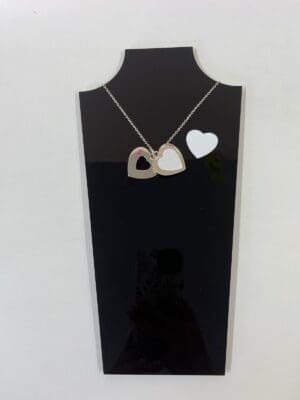 Silver Heart Necklace Sublimation Blanks : Silver Heart Necklace (TTX)