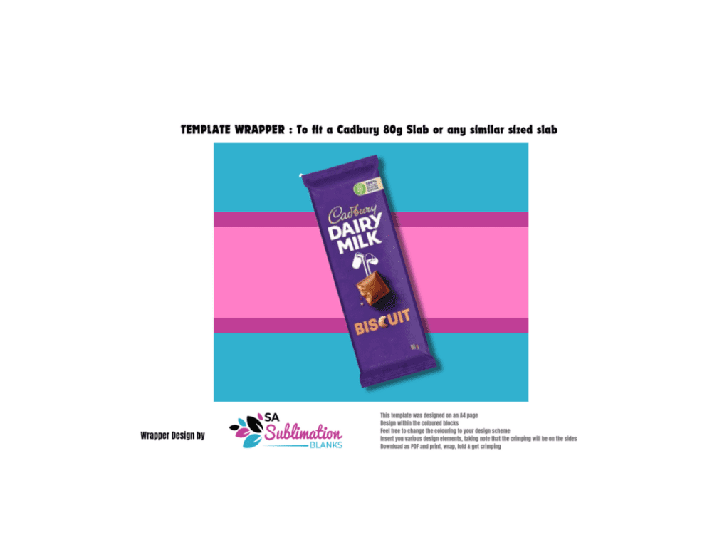 Design Corner : Template for Chocolate Slab Wrapper 80gs (for Canva or PDF Download)