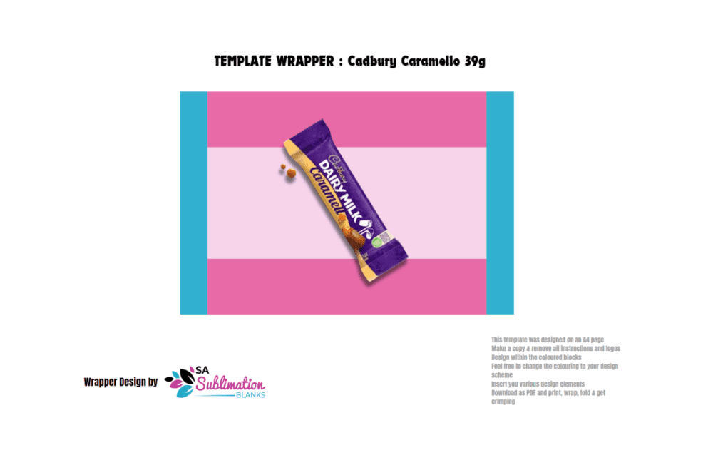 Design Corner : Template for Cadbury 39g Caramello Bar(for Canva or PDF Download)