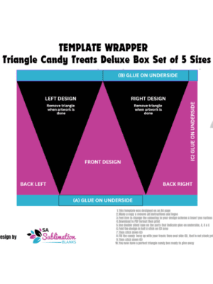 Design Corner : Deluxe Template Set for Triangle Treat Candy Box (5 Sizes)