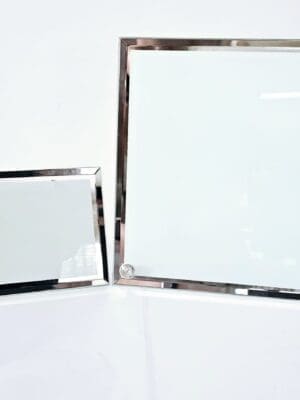 Sublimation Blanks : Sublimation Glass Photo Display With Silver Rim