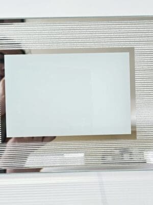 Sublimation Blanks : Glass Photo Display With Silver Glitter Frame (23 by 18cm)