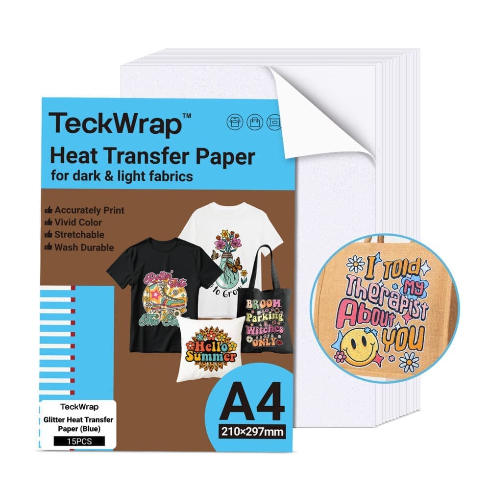 Teckwrap : Heat Transfer Paper for Inkjet Glitter Blue