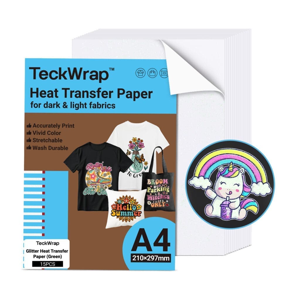Teckwrap : Heat Transfer Paper for Inkjet Glitter Green
