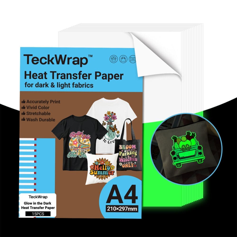 Teckwrap : Glow in the Dark Heat Transfer Paper for Inkjet