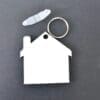 Laser Sublimation Blanks : Glossy MDF 3mm Single or Double Sided Sublimation House Keychain with split keyring & clip (S, M, L)