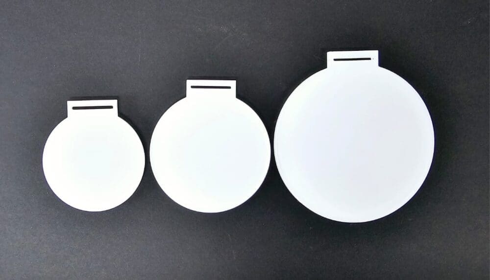 Medals Laser Sublimation Blanks : 3mm or 4mm Subli-Acrylic Medals with Sublimation Ribbon (S, M, L)