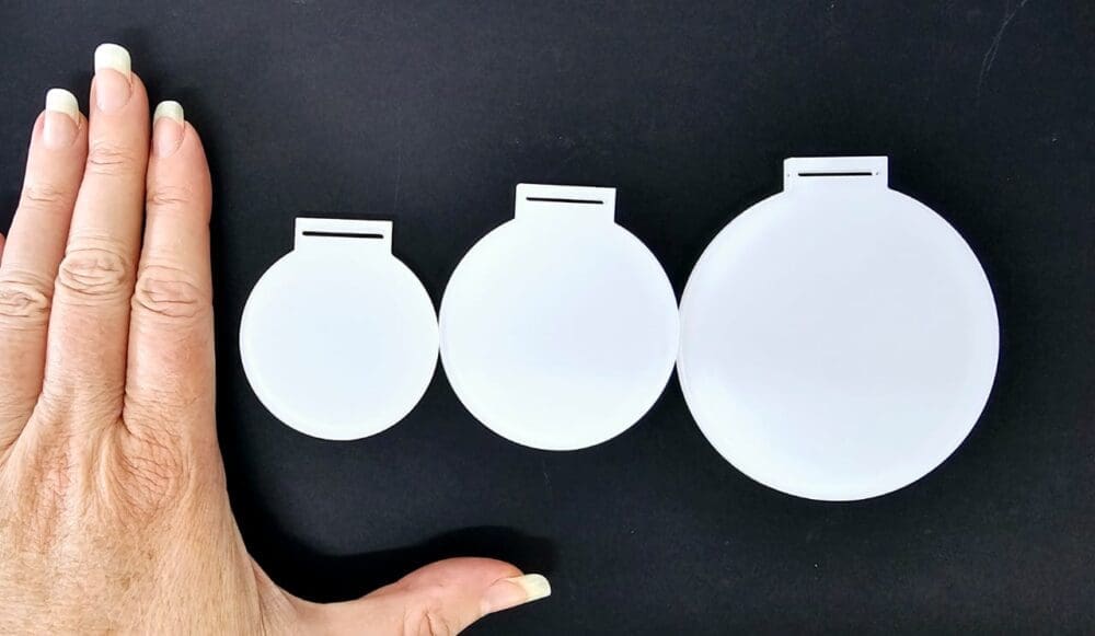 Medals2 Laser Sublimation Blanks : 3mm or 4mm Subli-Acrylic Medals with Sublimation Ribbon (S, M, L)