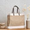 Corporate : Okiyo Reza Jute & Cotton Tote with Leather Handles (AMD)(BG-OK-481)
