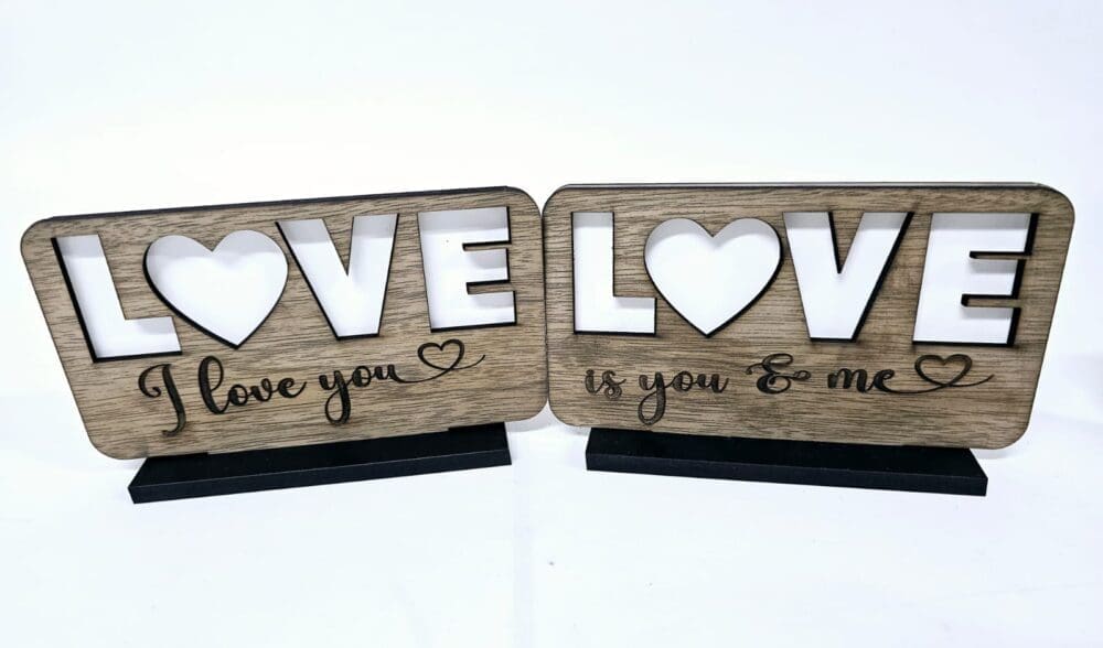 Laser Sublimation Blanks : DIY LOVE Sublimation MDF & Veneer Plaque with Stand