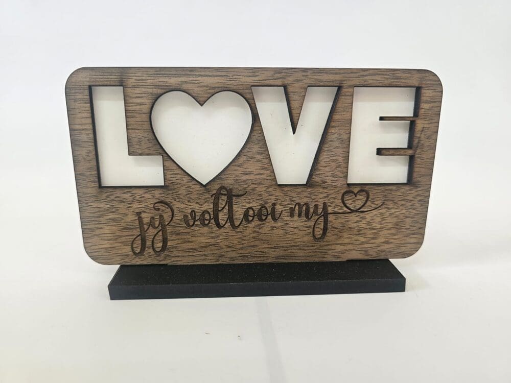 Laser Sublimation Blanks : DIY LOVE Sublimation MDF & Veneer Plaque with Stand