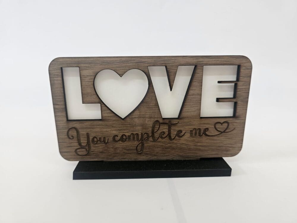 Laser Sublimation Blanks : DIY LOVE Sublimation MDF & Veneer Plaque with Stand