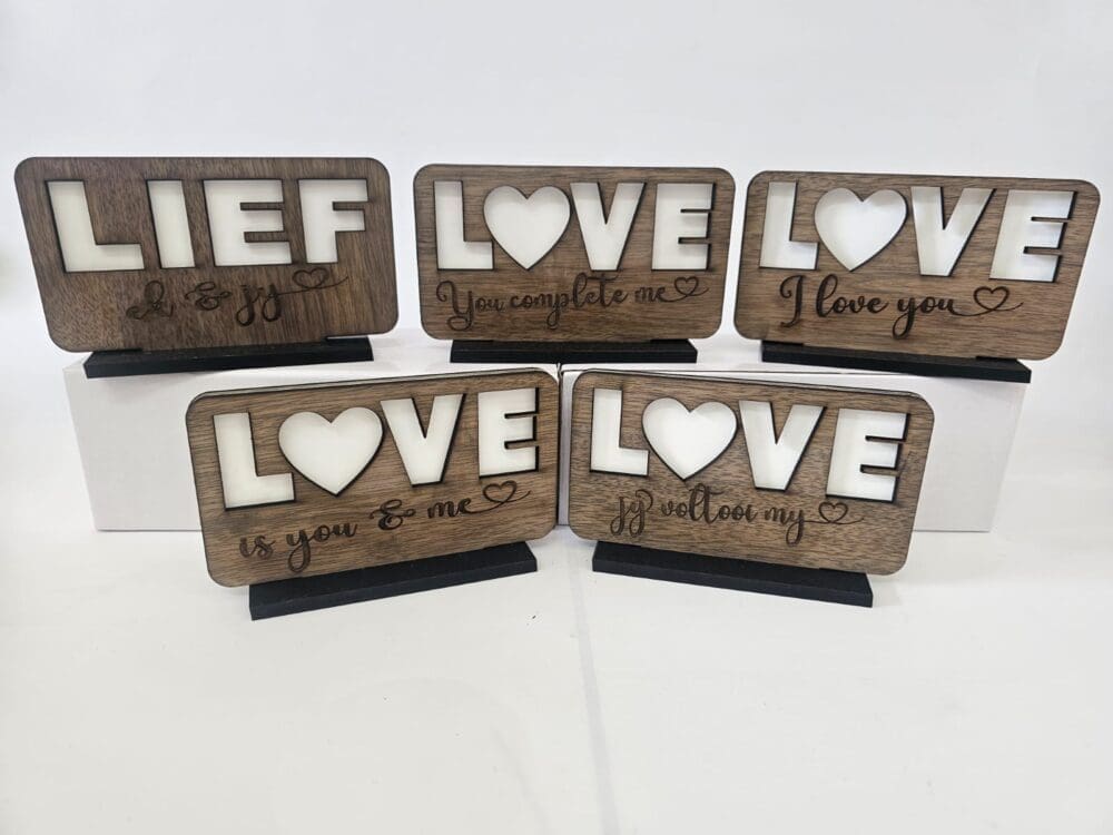 Laser Sublimation Blanks : DIY LOVE Sublimation MDF & Veneer Plaque with Stand