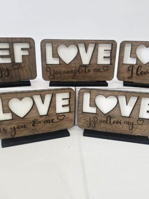 Laser Sublimation Blanks : DIY LOVE Sublimation MDF & Veneer Plaque with Stand