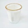 Sublimation Blanks : 1.5oz Shot Glass With White Patch & Gold Rim (TTX)