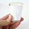 Sublimation Blanks : 1.5oz Shot Glass With White Patch & Gold Rim (TTX)