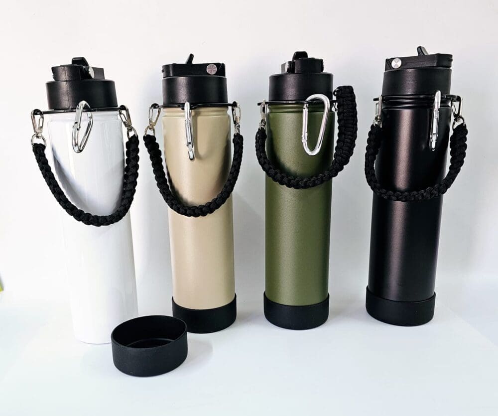 Sublimation Blanks, UV Sticker, Adhesive Vinyl or Engraving : 24oz Rope Tumblers (TTX)