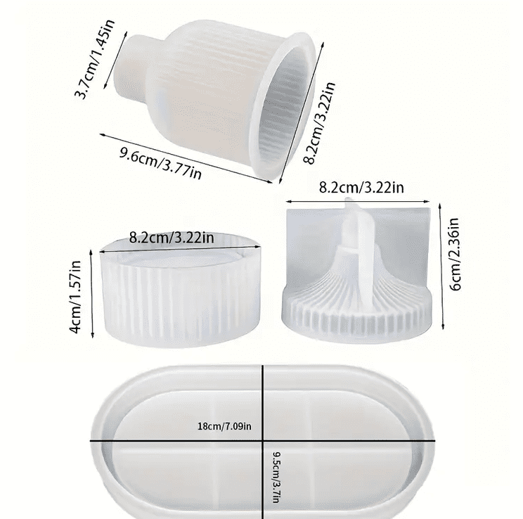 Resin & Epoxy : 4 Piece Tray, Vase & Container Set [Code TU184_B)
