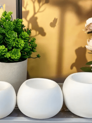 3PieceFlowerPot9 Resin & Epoxy : 3 Piece Floral/Pot Plant Silicone Mould (3 Sizes) [Code TU184_A)