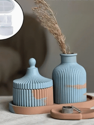 4 Piece Tray Vase & Container Resin & Epoxy : 4 Piece Tray, Vase & Container Set [Code TU184_B)