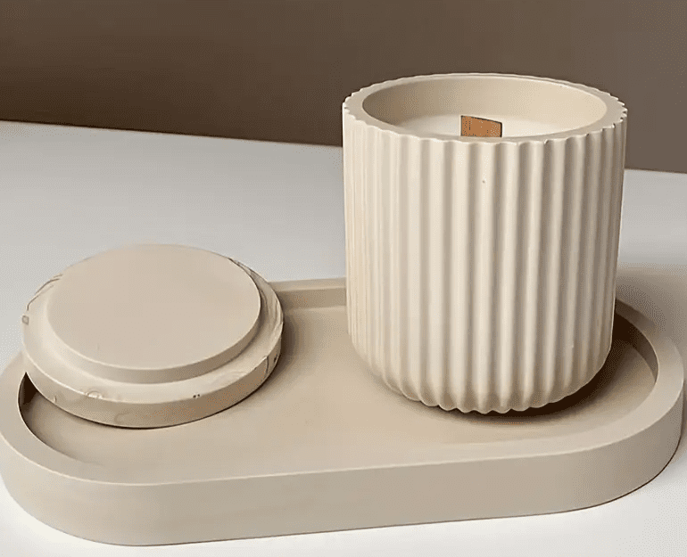 Resin & Epoxy : 4 Piece Tray, Candle Jar & Container [Code TU184_D)