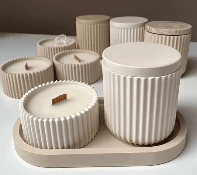 Resin & Epoxy : 4 Piece Tray, Candle Jar & Container [Code TU184_D)