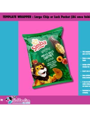 Design Corner : Template for A4 Size Chip Bag or Lucky Packet (for Canva or PDF Download)