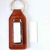 Sublimation Blanks : PU Rectangle Leather Keyring with metal insert (TTX)