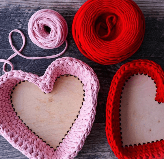 Laser Blanks : Heart Shaped 3mm Clear Acrylic for Crochet Bases for Baskets or Bags (4 Sizes)