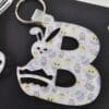 Laser Sublimation Blanks : 3 or 4mm Easter Alpha Subli-Acrylic Keychain (A to Z) with split keyring & clip