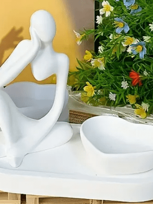 Resin & Epoxy : 3 Piece Silicone Mould Set Tray, Heart, Figurine [Code TU184_E)