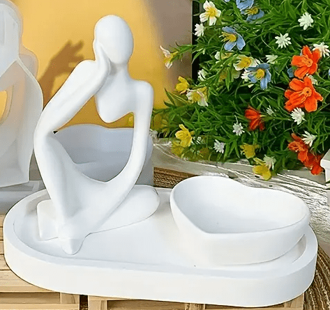 Resin & Epoxy : 3 Piece Silicone Mould Set Tray, Heart, Figurine [Code TU184_E)