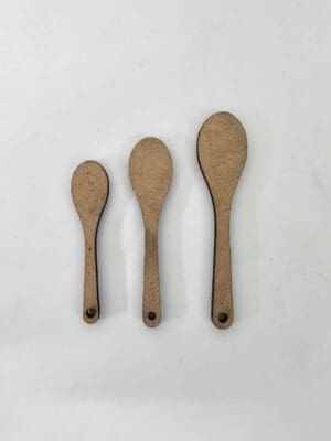 MDF : Plain MDF Wooden Spoon Keychain + silver split keyring (3 Sizes)