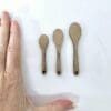 MDF : Plain MDF Wooden Spoon Keychain + silver split keyring (3 Sizes)