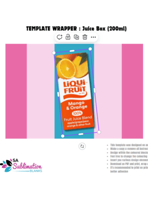 Design Corner : Template for Juice Box 200m (for Canva or PDF Download)
