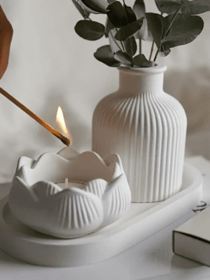 Resin & Epoxy : 3 Piece Tray, Candle Jar, Vase [Code TU184_C) + Casting Support Jig for the Vase mould