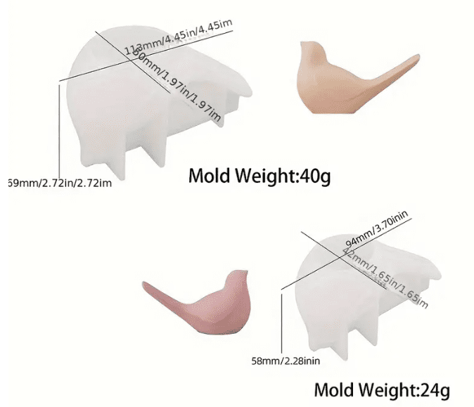 Silicone Mould : 3D Silicone Bird Mould (Small & Big) [BISB)