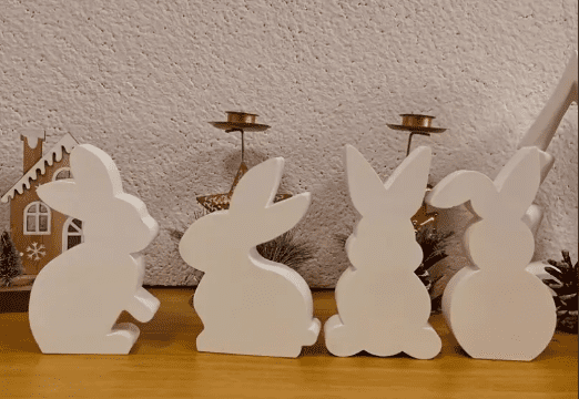 Resin & Epoxy : 4 Piece Easter Bunny Silicone Mould Set [Code TU184_G)