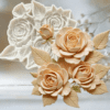 Silicone Mould : Elegant Rose and Leaf Silicone Mould