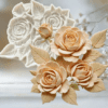 Silicone Mould : Elegant Rose and Leaf Silicone Mould