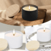 Wax Candle Supplies & Consumables : Black & White Tins (120ml)
