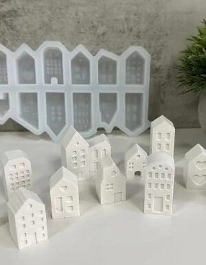 Silicone Mould : 12 Piece Europeans Style Small House Mould (12pcEURO)